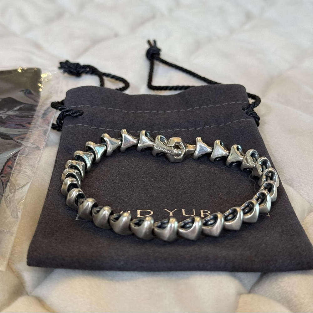 David Yurman Armory Link Bracelet 9.7mm Sterling Silver with Pouch - Picture 3 of 3